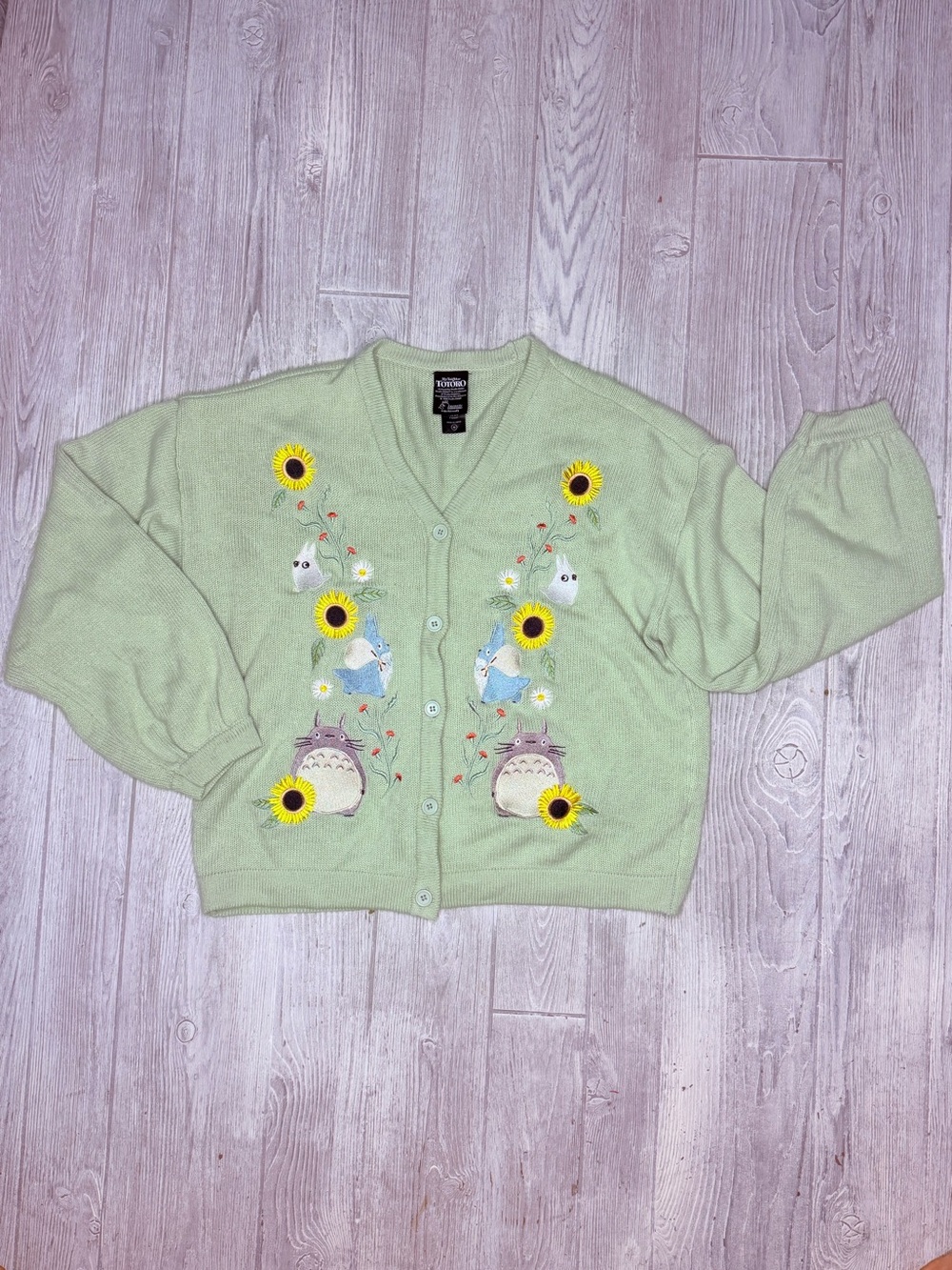 Studio Ghibli My Neighbor Totoro Sunflower Knit Cardigan Sweater Her Universe XL